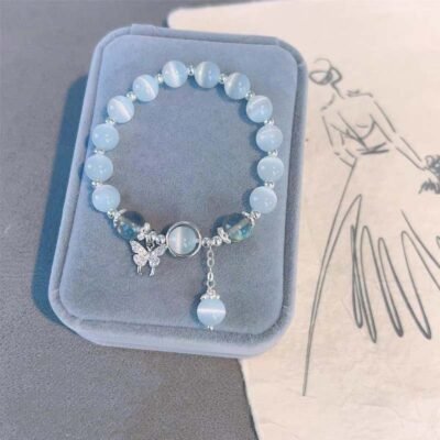 Artificial Korean White Moonlight Stone Crystal Bracelet