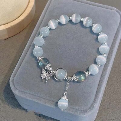 Artificial Korean White Moonlight Stone Crystal Bracelet