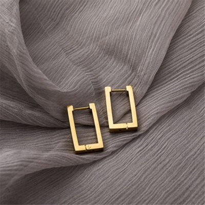 Artificial Simple Square Shape Studs Hoop Earrings